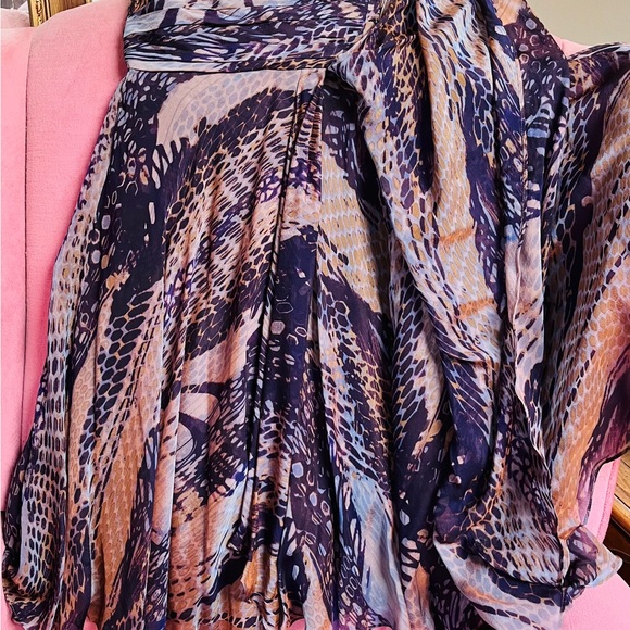 Rare Alberto Makali Silk geometric abstract print cocktail dress size 10 - Picture 14 of 16